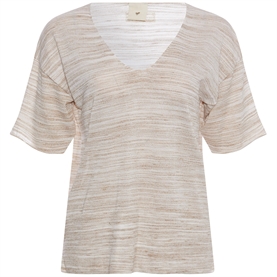 Heartmade Klarin Knit T-shirt, Offwhite/Brown